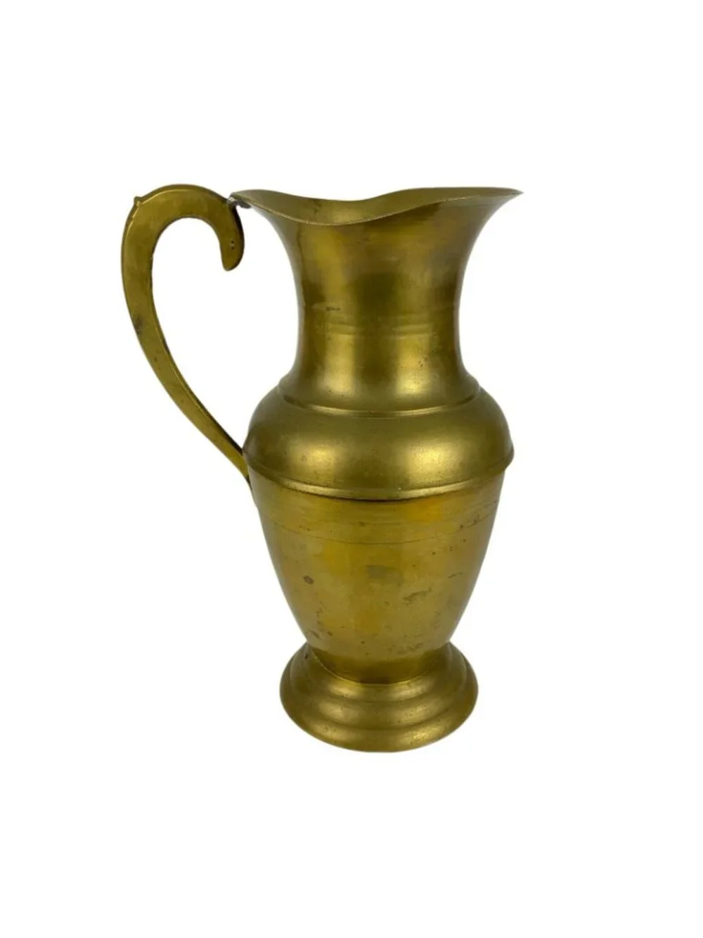 Vintage Brass Pitcher Vase With Handle 9.5